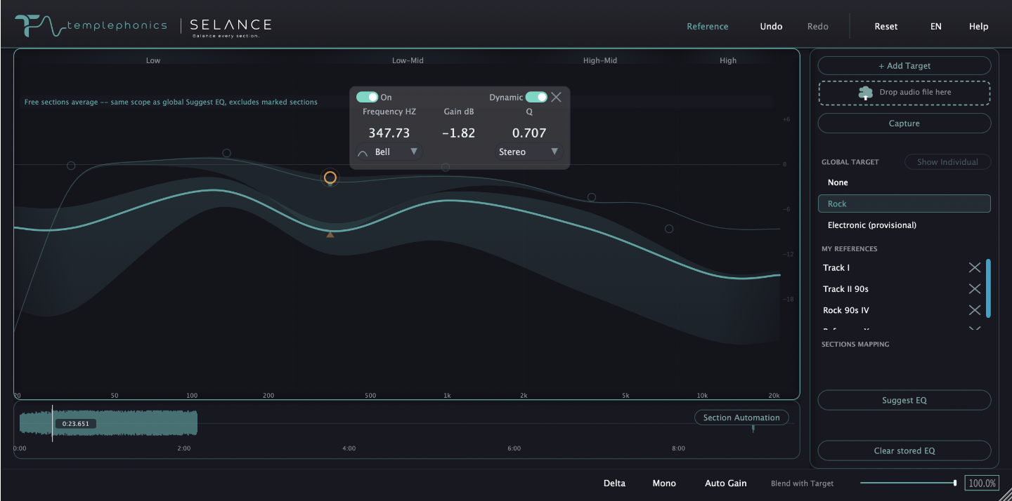 SELANCE six band EQ with dynamic and Mid/Side control